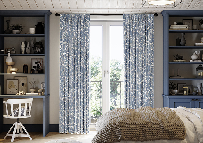 Aviary Velvet, Denim - Made to Measure Curtain - Image 3